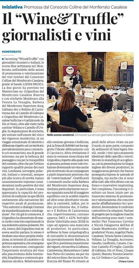 Iniziativa promossa dal Consorzio Colline del Monferrato Casalese